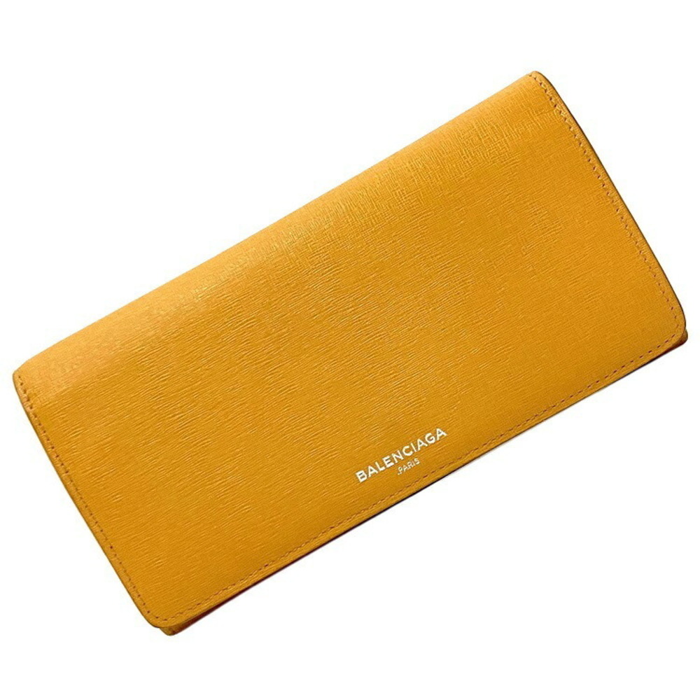Balenciaga Essential Manny Long Wallet Bifold Snap Closure Logo Coin Grained
